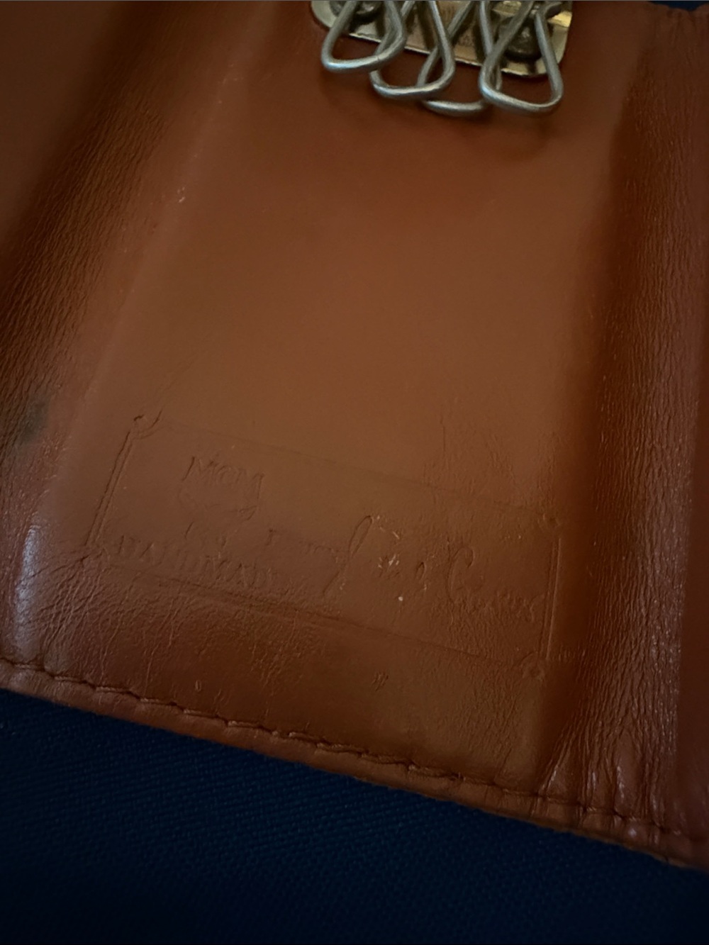MCM Cognac Brown Monogram Leather Key Holder - Picture 4 of 13